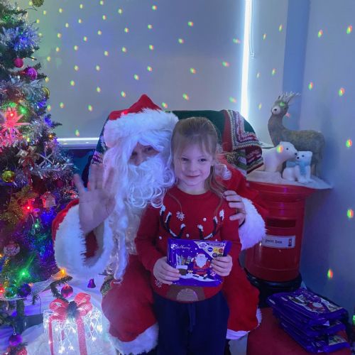 HO HO HO! The big man came to school.